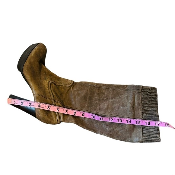 Frye Boots Knew High Brown Leather Heeled Mimi Scrunch Fall Women’s Size 6.5 - Picture 10 of 11